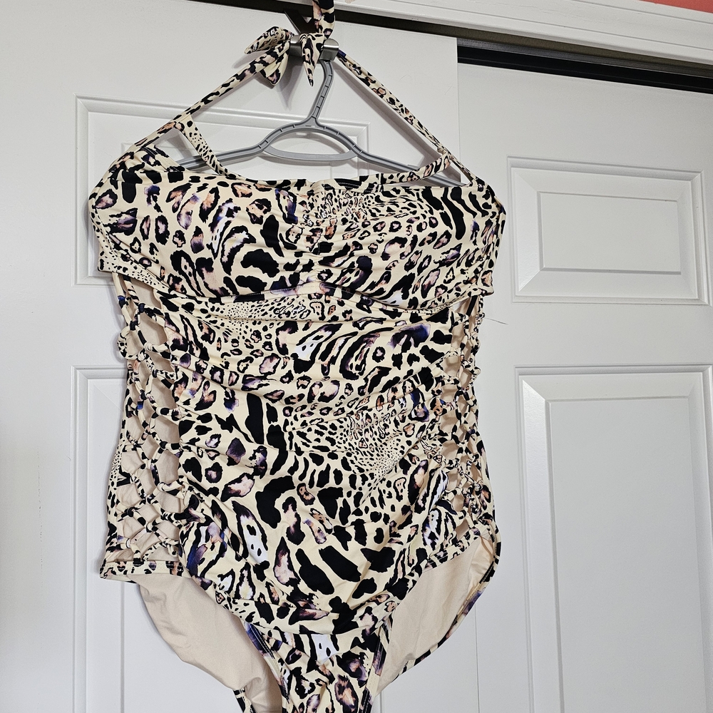 Leopard Print Women Swim One Piece
